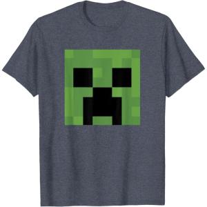 imageMinecraft Creeper Big Face TShirtHeather Blue
