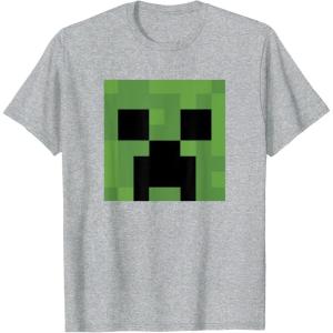 imageMinecraft Creeper Big Face TShirtHeather Grey