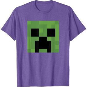 imageMinecraft Creeper Big Face TShirtPurple Heather