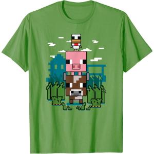 imageMinecraft Farm Animal Stack Poster TShirtGrass Green