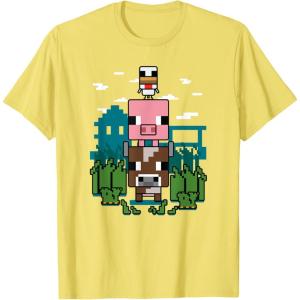 imageMinecraft Farm Animal Stack Poster TShirtLemon Yellow
