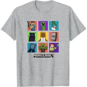 imageMinecraft Group Shot Colored Box Up TShirtHeather Grey