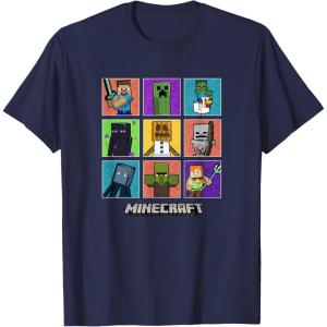 imageMinecraft Group Shot Colored Box Up TShirtNavy Blue