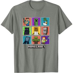 imageMinecraft Group Shot Colored Box Up TShirtOlive Heather