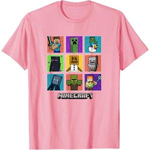 imageMinecraft Group Shot Colored Box Up TShirtPink