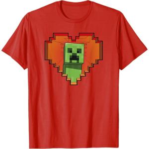 imageMinecraft Heart Logo Creeper Fill TShirtRed