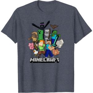 imageMinecraft Heroes ampamp Enemies Group Shot TShirtHeather Blue