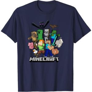 imageMinecraft Heroes ampamp Enemies Group Shot TShirtNavy Blue