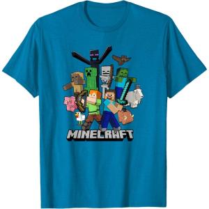 imageMinecraft Heroes ampamp Enemies Group Shot TShirtSapphire Blue