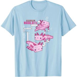 imageMinecraft Pink Axolotl Pond TShirtBaby Blue