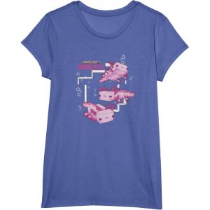 imageMinecraft Pink Axolotl Pond TShirtBright Blue Heather