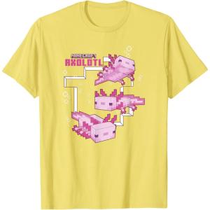 imageMinecraft Pink Axolotl Pond TShirtLemon Yellow