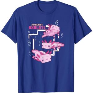 imageMinecraft Pink Axolotl Pond TShirtRoyal Blue