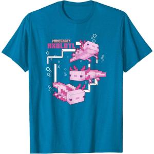 imageMinecraft Pink Axolotl Pond TShirtSapphire Blue