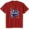 imageMinecraft Chibi Mobs Party Celebration Logo TShirtCranberry Red