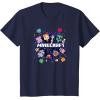 imageMinecraft Chibi Mobs Party Celebration Logo TShirtNavy Blue