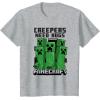 imageMinecraft Creepers Need Hugs March TShirtHeather Grey