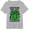 imageMinecraft Creepers Need Hugs March TShirtHeather Grey