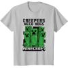 imageMinecraft Creepers Need Hugs March TShirtSilver Grey