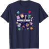 imageMinecraft Chibi Mobs Party Celebration Logo TShirtNavy Blue