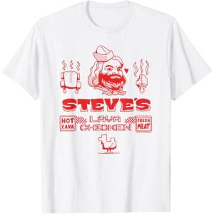 imageA Minecraft Movie Steves Lava Chicken Restaurant Logo TShirtWhite
