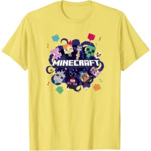 imageMinecraft Chibi Mobs Party Celebration Logo TShirtLemon Yellow