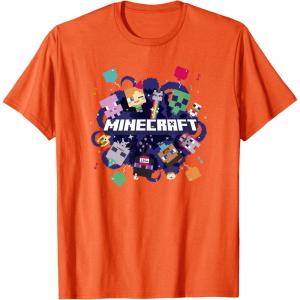 imageMinecraft Chibi Mobs Party Celebration Logo TShirtOrange