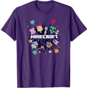 imageMinecraft Chibi Mobs Party Celebration Logo TShirtPurple