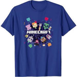 imageMinecraft Chibi Mobs Party Celebration Logo TShirtRoyal Blue
