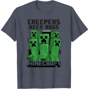 imageMinecraft Creepers Need Hugs March TShirtHeather Blue