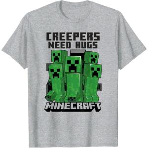imageMinecraft Creepers Need Hugs March TShirtHeather Grey