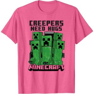 imageMinecraft Creepers Need Hugs March TShirtPink Heather