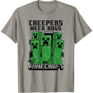 imageMinecraft Creepers Need Hugs March TShirtSlate Grey