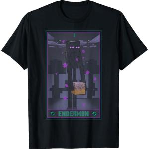 imageMinecraft Enderman Tarot TShirt  UnisexAdults Kids  Black  Short Sleeve  Cotton Polyester  Size SmallBlack