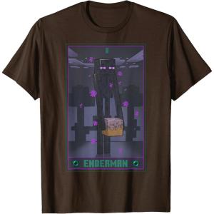 imageMinecraft Enderman Tarot TShirt  UnisexAdults Kids  Black  Short Sleeve  Cotton Polyester  Size SmallBrown