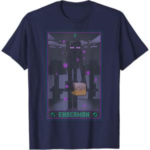 imageMinecraft Enderman Tarot TShirt  UnisexAdults Kids  Black  Short Sleeve  Cotton Polyester  Size SmallNavy Blue