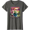 imageA Minecraft Movie Skeleton Zombie ampamp Creeper Group Portrait TShirtAsphalt Grey