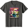 imageA Minecraft Movie Skeleton Zombie ampamp Creeper Group Portrait TShirtAsphalt Grey
