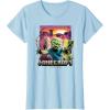 imageA Minecraft Movie Skeleton Zombie ampamp Creeper Group Portrait TShirtBaby Blue