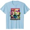 imageA Minecraft Movie Skeleton Zombie ampamp Creeper Group Portrait TShirtBaby Blue