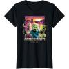 imageA Minecraft Movie Skeleton Zombie ampamp Creeper Group Portrait TShirtBlack