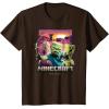 imageA Minecraft Movie Skeleton Zombie ampamp Creeper Group Portrait TShirtBrown