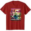 imageA Minecraft Movie Skeleton Zombie ampamp Creeper Group Portrait TShirtCranberry Red