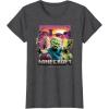 imageA Minecraft Movie Skeleton Zombie ampamp Creeper Group Portrait TShirtDark Heather Grey