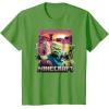 imageA Minecraft Movie Skeleton Zombie ampamp Creeper Group Portrait TShirtGrass Green