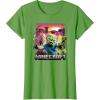 imageA Minecraft Movie Skeleton Zombie ampamp Creeper Group Portrait TShirtGrass Green