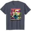 imageA Minecraft Movie Skeleton Zombie ampamp Creeper Group Portrait TShirtHeather Blue