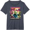 imageA Minecraft Movie Skeleton Zombie ampamp Creeper Group Portrait TShirtHeather Blue