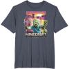 imageA Minecraft Movie Skeleton Zombie ampamp Creeper Group Portrait TShirtHeather Blue