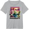 imageA Minecraft Movie Skeleton Zombie ampamp Creeper Group Portrait TShirtHeather Grey